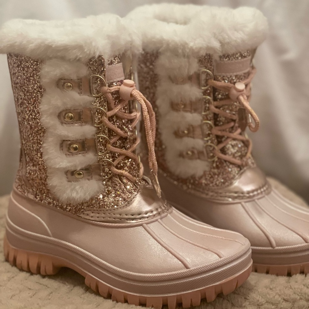 London Fog Pink Glitter Kids Boots